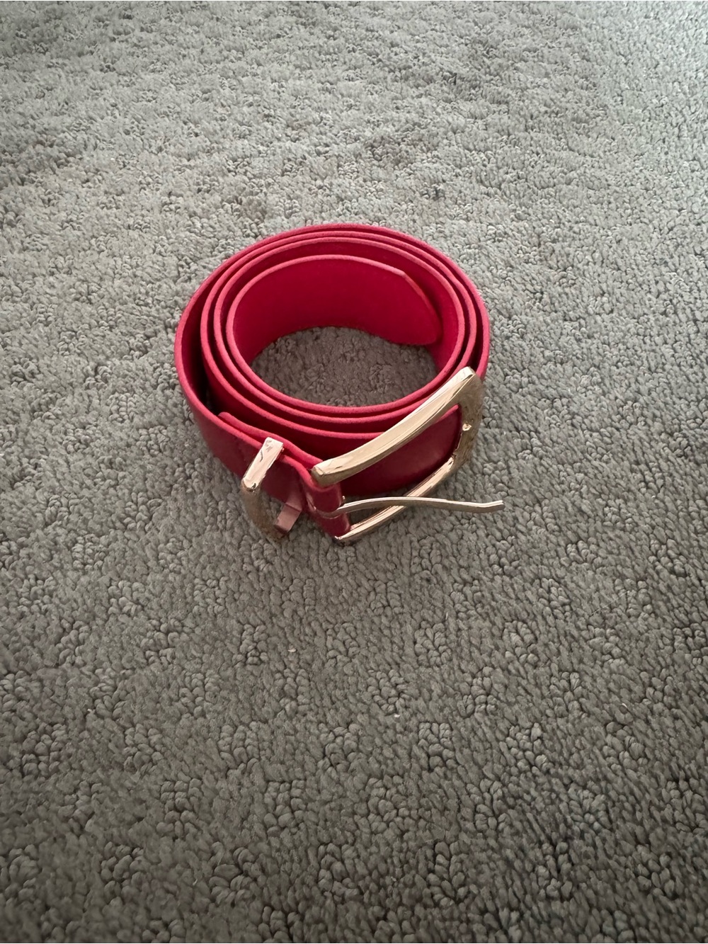 Amazon Women's Red Belt with Gold Buckle